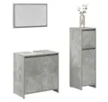 Produktbild: vidaXL Badmöbel-Set, 3-tlg. Badmöbel-Set Betongrau Holzwerkstoff