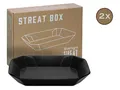 Produktbild: CreaTable Servierteller Streat Food Schwarz, Steinzeug, (2-tlg., 2 Streat Box)