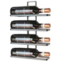 Produktbild: DanDiBo Weinregal Metall Schwarz Wandmontage 4-Wine beliebig erweiterbar Flaschenständer Flaschenregal Flaschenhalter Wand (4 Flaschen / 1.STK)