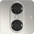 Produktbild: BACHMANN Einbausteckdose TWIST 2 eckig, 2 x Schuko, Edelstahl Effekt