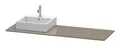 Produktbild: Duravit Xsquare Konsole mit einem Ausschnitt links 1600 x 550 x 16 mm - Flannel Grey Hochglanz - XS060HL8989