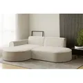 Produktbild: Ecksofa Designersofa BONDY in Stoff Ascot Creme Ottomane Links