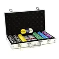 Produktbild: Nexos Pokerkoffer Pokerset 500 300 Laser Pokerchips Poker Komplett Set 12 g Chips Deluxe Größe wählbar (300 Chips)