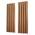 Produktbild: heimtexland Vorhang Blickdicht Thermovorhang Verdunklungsvorhänge 2er Set Kräuselband Deko Gardine isolierend Kälteschutz Sonnenschutz Ökotex Fensterdeko Typ139 Camel braun HxB 245x135 cm