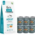 Produktbild: BRIT CARE Grain-free Adult Salmon 12kg  + Wild Farm Superfood Lachs 6x400g getreidefreies Hundefutter