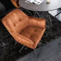 Produktbild: Design Stuhl LOFT kupferbraun Samt drehbar Metallgestell schwarz mit Armlehne