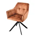 Produktbild: Riess Ambiente Design Stuhl LOFT rost braun Samt drehbar Metallgestell schwarz mit Armlehne