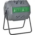 Produktbild: Outsunny Trommel-Komposter, 160L Gartenkomposter mit 2 Kammern, Drehbarer Schnellkomposter, für und Garten-Abfälle, Grau - Grau