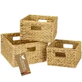 Produktbild: Aufbewahrungskorb, Korb geflochten aus Wasserhyazinthe, quadratisch | 3er Set...