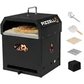 Produktbild: PIZZELLO 4-in-1 Pizzaöfen für den Außenbereich Holzbeheizter Außenofen mit abnehmbarem 2-Schicht-Pizzabäcker mit Pizzastein, Pizzaschieber, Deckel und Grillrost