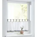 Produktbild: Kutti Scheibengardine Cottage Panneau (1 St), Schlaufen, halbtransparent, Kurzgardine Karo, Baumwolle, Schlaufen grau 120 cm x 50 cm