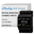 Produktbild: Shelly LAN Switch | Ethernet Netzwerk Switch Für Die DIN Schiene (10/100 Mbps) | 5 RJ45-Anschlüssen | 110V - 230 V | Keine Zusätzlichen Adapter Erforderlich | Einfache Installation | Plug & Play