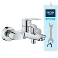Produktbild: GROHE Start, Badewannenarmatur mit Werkzeug (Duscharmatur für Badewanne, Auto-Umstellung Wanne/Brause, integriertes Rücklaufventil, Metallhebel, S-Anschlüsse, Mischbatterie), chrom, 24206002