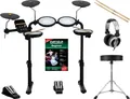Produktbild: E-Drum Set Mesh Heads Tom Pads Becken Hocker Sticks Kopfhörer Anfänger Beginner