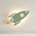Produktbild: Lights4fun LED Wandleuchte Rakete Fernbedienung Timer batteriebetrieben Innenbereich Kinderzimmerdeko