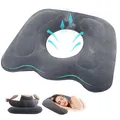 Produktbild: Sitzkissen Orthopädisch,Aufblasbares Orthopädisch Kissen für Langes Sitzen auf Bürostühlen, Ergonomisches Sitzkissen für Bürostuhl Sitzkissen Stuhl Anti Hämorrhoiden, Steißbeinkissen (Grau)