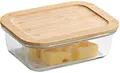 Produktbild: Kesper Aufbewahrungsglas mit Bambusdeckel, 17 x 12,5 x H6 cm, Frischhaltedose aus Glas, mit luftdichtem Verschluss, FSC