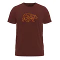Produktbild: FORSBERG Finnson T-Shirt mit stylischem Bär Brustlogo Rundhals für Herren in Vier verschiedenen Farbkombinationen, Farbe:Bordeaux, Größe:L