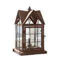 Produktbild: Loberon Laterne Manor House, Haus-Form, Vintage-Charme Dank Antik-Finish, Batteriebetriebenes Leuchtmittel, Dekoration, Wohn-Accessoire, Eisen, Glas, antikbraun