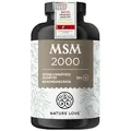 Produktbild: NATURE LOVE® MSM 2000mg mit Vitamin C - 365 laborgeprüfte Tabletten - Kompakteres MSM Pulver als bei Kapseln - Ohne Zusätze, hochdosiert, vegan, in Deutschland produziert