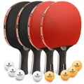 Produktbild: Tischtennisschläger Set 4 Tischtennis-Schläger mit 8 Tischtennisbälle Tischte...