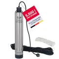 Produktbild: T.I.P. 30177 Tiefbrunnenpumpe Edelstahl AJ 4 Plus 95/40 (bis 5.500 l/h Fördermenge, Förderhöhe max. / Druck max. 40 m / 4,0 bar, 900 Watt, für schmale Brunnen ab Ø 10 cm, Edelstahlgehäuse