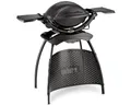 Produktbild: Weber Q 1400 Elektrogrill mit Stand/Tragbarer Stadtgrill, Porzellanemaillierter Gusseisenrost, Schnellheizelement, 43 x 32 cm Grillfläche, Abnehmbare Auffangschale, 1,8 m Netzkabel, Schwarz