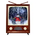 Produktbild: Große XL Schneekugel TV Fernseher 30cm Musik Schneewirbel Weihnachten Dekoration