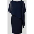 Produktbild: Swing Knielanges Cocktailkleid mit Überwurf in Marine, Größe 38