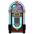 Produktbild: Monstershop Jukebox Retro 50er Jahre Musikbox USB-SD-Slot, AUX, MP3 Player CD-Player Bluetooth-Verbindung Radio Holz-Gehäuse mit LED-Beleuchtung Fernbedienung Maße 105cm Höhe x 57cm Breite x 30cm Tiefe