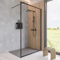 Produktbild: Schulte Walk In Frontteil Alexa Style 2.0 Dekor Frame Mattschwarz 200 x 120 cm