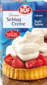 Produktbild: RUF Schlag-Creme, vegetarischer Sahne-Ersatz mit pflanzlichem Öl, fettarme Sahne-Alternative für Erdbeer-Kuchen, Torten, Waffeln, Eis, glutenfrei, 2 x 40g
