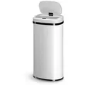 Produktbild: Juskys Mülleimer, 70 L, rostfrei, intelligenter Sensor, batteriebetrieben, geräuscharm weiß 70 l | 40 cm x 73 cm