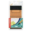 Produktbild: STABILO Punkt 88 Fineliner Stifte - 0.4mm Fein Spitze - Schwarz - Etui Von 10