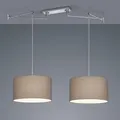 Produktbild: 2-flammige zylinderförmige Helestra CERTO Pendelleuchte in mokka/chrom dreh- und schwenkbar