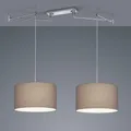 Produktbild: 2-flammige zylinderförmige Helestra CERTO Pendelleuchte in mokka/chrom