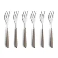 Produktbild: Kuppels PRISMA Kuchengabel-Besteck Set aus 18/0 Edelstahl, 6-teilig, für 6 Personen, hochwertige Kunststoffgriffschalen in Kakao, rostfrei & spülmaschinenfest