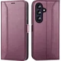 Produktbild: Handyhülle für Samsung Galaxy A26 5G Hülle Flip Case klappbare Tasche Schutzhülle, Brombeere - Rot