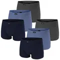 Produktbild: Götzburg Herren Boxershorts/Pants im 6er Pack (M, Navy/grau Melange/blau Melange)