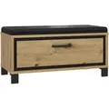 Produktbild: Livetastic Garderobenbank, Schwarz, Eiche, Metall, Kunststoff, 1-Sitzer, 1 Schublade(n) Schubladen, Füllung: Polyurethan (Pur), 89.1x44.7x41.5 cm, Garderobe, Garderobenbänke