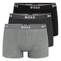 Produktbild: BOSS Herren Trunks Power Boxer Unterhosen Cotton Stretch 3er Pack, Farbe:Mehrfarbig, Wäschegröße:2XL, Artikel:-061 Black/Anthracite/Grey