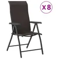 Produktbild: vidaXL Gartenstühle 8 Stk. Klappbar Schwarz Kaffeebraun Poly Rattan