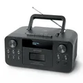 Produktbild: MUSE Tragbares DAB+ Radio mit Bluetooth CD-Player, Kassettenspieler, UKW, Kopfhörer-Eingang, AUX-In, LCD Display, Musik-Streaming, Schwarz (M-182DB)