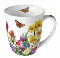 Produktbild: Ambiente Luxury Paper Products Becher Mug 0.4 L Evergreen trees, Immergrüne Bäume, Porzellan Tasse, Porzellan Tasse, Becher 0,4 L Frühlingsgefühle, Themes Flowers - Plants Season Spring