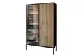 Produktbild: Lookway Hochschrank ECLIPSE WTSZ104 Vitrine mit Beleuchtung Eiche schwarz wotan 4 mm gehärtetes Glas