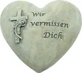 Produktbild: Bambelaa! Grabschmuck Grabdeko Herz Friedhof 'Wir vermissen Dich'