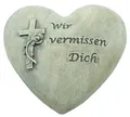 Produktbild: Bambelaa Grabdeko Grabschmuck Wetterfest Herz Inschrift  Wir Vermissen Dich  ...