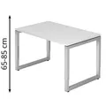 Produktbild: Hammerbacher Schreibtisch R-Serie, weiß / silber, höhenverstellbar, 120 x 65-85 x 80cm