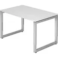 Produktbild: Hammerbacher Schreibtisch O-Fuß eckig 120x80cm Weiß/Silber