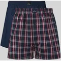 Produktbild: Götzburg Wäsche Boxershorts mit Label-Patch im 2er-Pack in Dunkelblau, Größe XXL